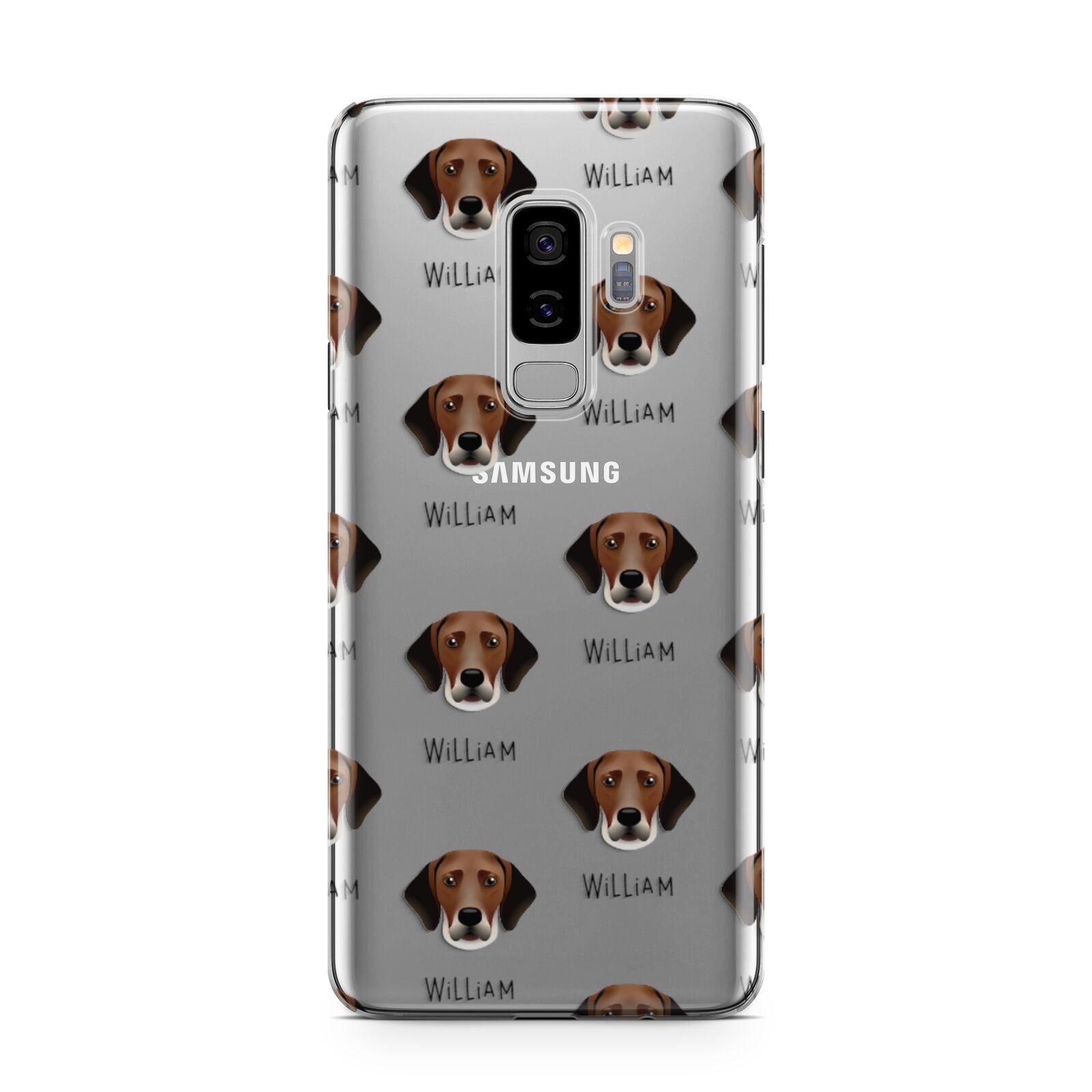 Harrier Icon with Name Samsung Galaxy S9 Plus Case on Silver phone