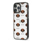 Harrier Icon with Name iPhone 13 Pro Max Black Impact Case Side Angle on Silver phone