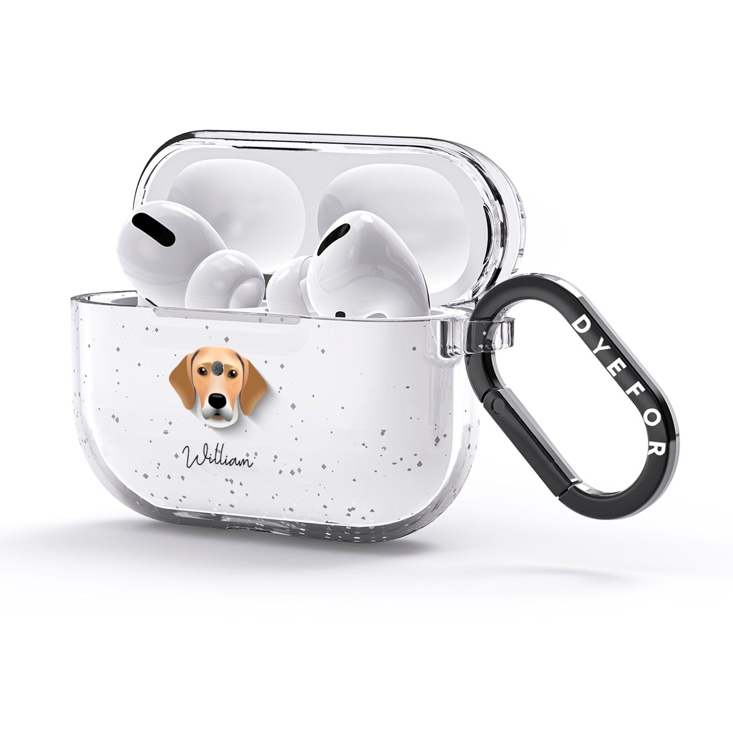 Harrier Personalised AirPods Glitter Case 3rd Gen Side Image