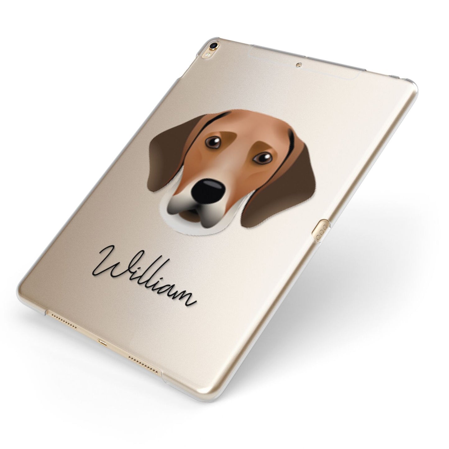 Harrier Personalised Apple iPad Case on Gold iPad Side View