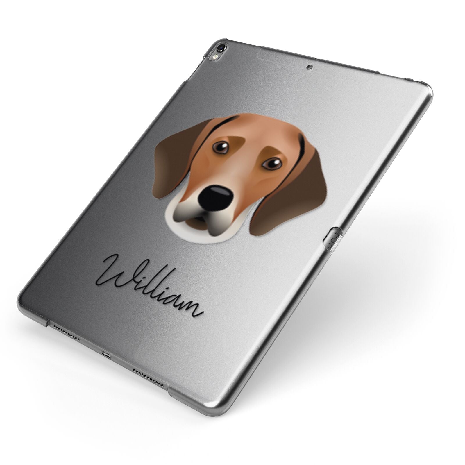 Harrier Personalised Apple iPad Case on Grey iPad Side View