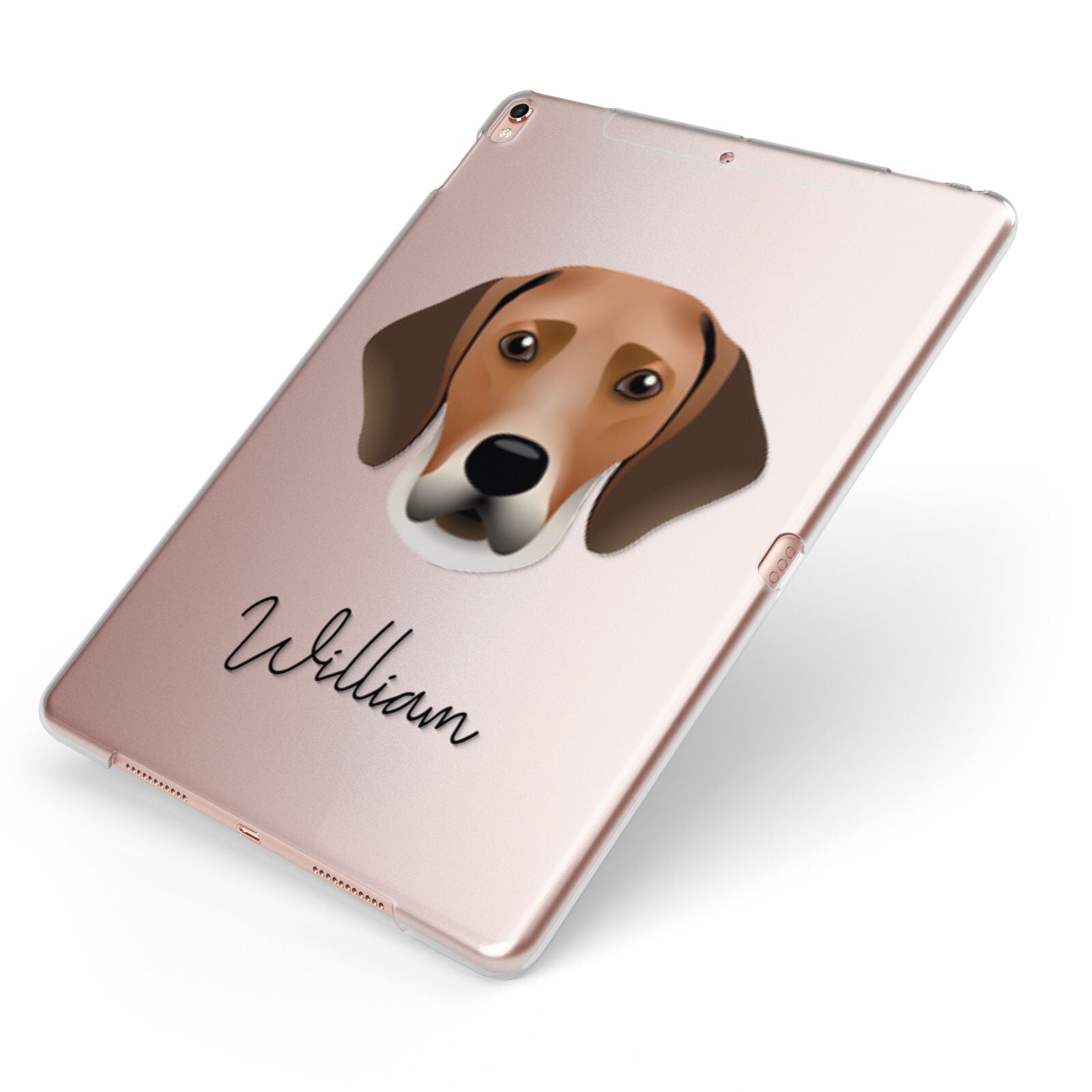 Harrier Personalised Apple iPad Case on Rose Gold iPad Side View