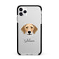 Harrier Personalised Apple iPhone 11 Pro Max in Silver with Black Impact Case