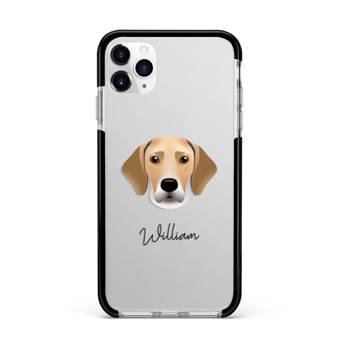 Harrier Personalised Apple iPhone 11 Pro Max in Silver with Black Impact Case