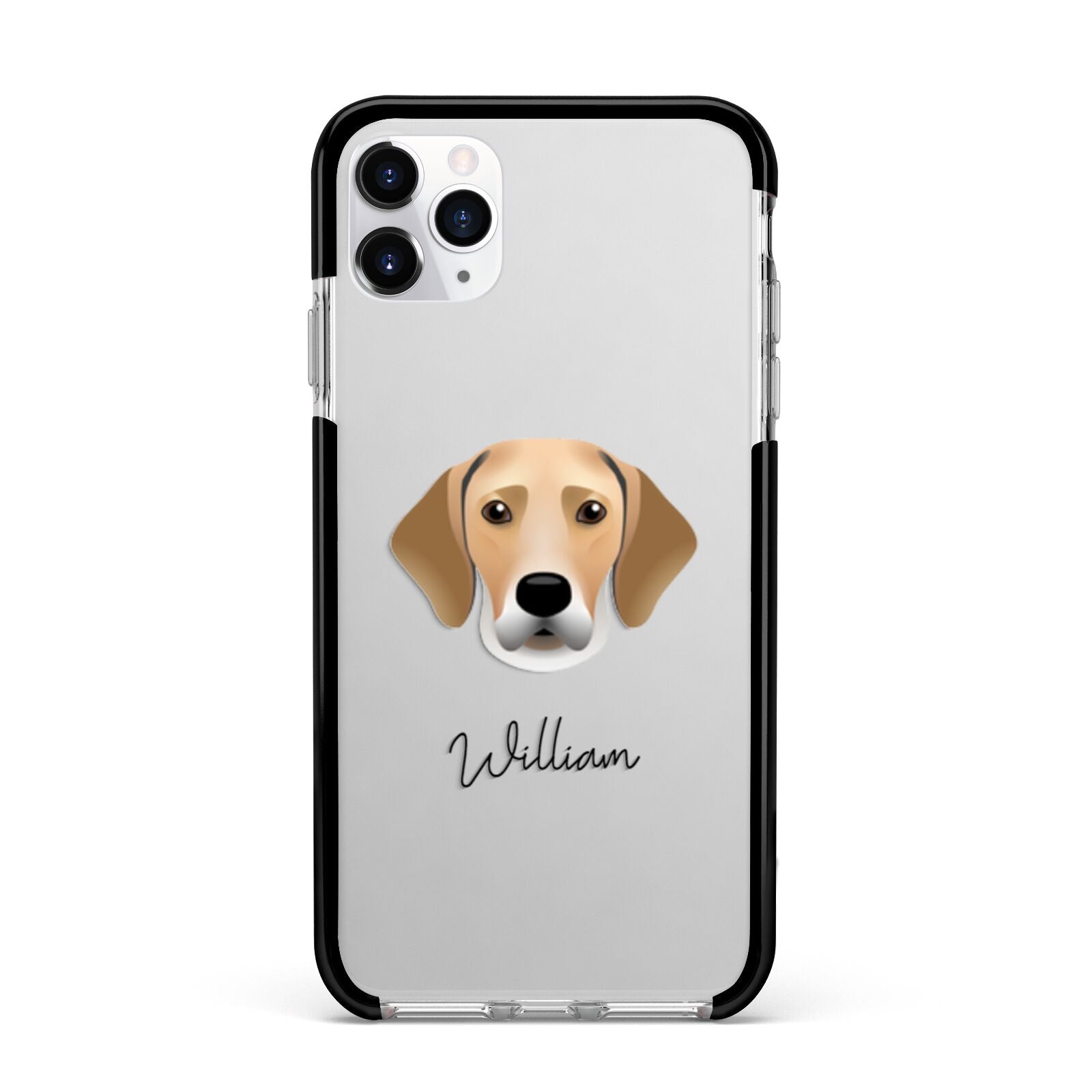 Harrier Personalised Apple iPhone 11 Pro Max in Silver with Black Impact Case