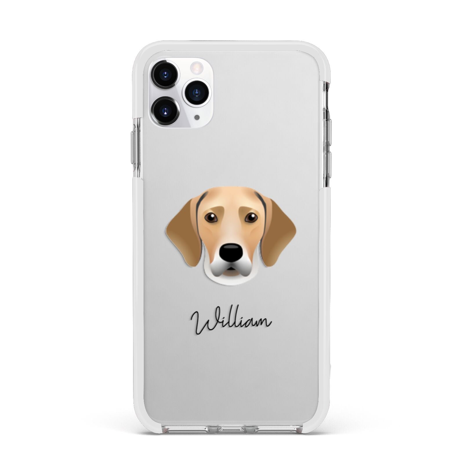 Harrier Personalised Apple iPhone 11 Pro Max in Silver with White Impact Case