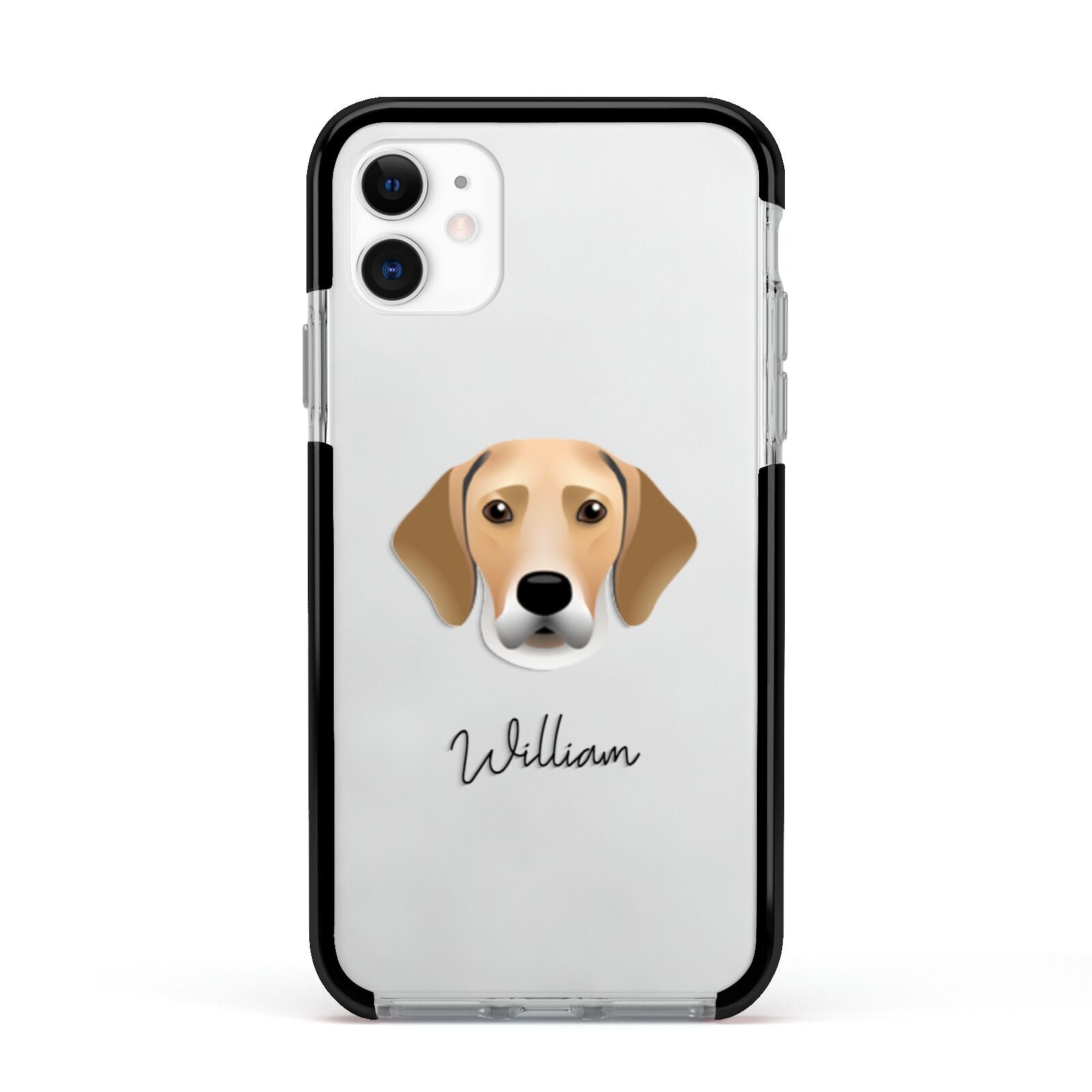 Harrier Personalised Apple iPhone 11 in White with Black Impact Case
