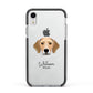 Harrier Personalised Apple iPhone XR Impact Case Black Edge on Silver Phone