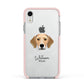 Harrier Personalised Apple iPhone XR Impact Case Pink Edge on Silver Phone