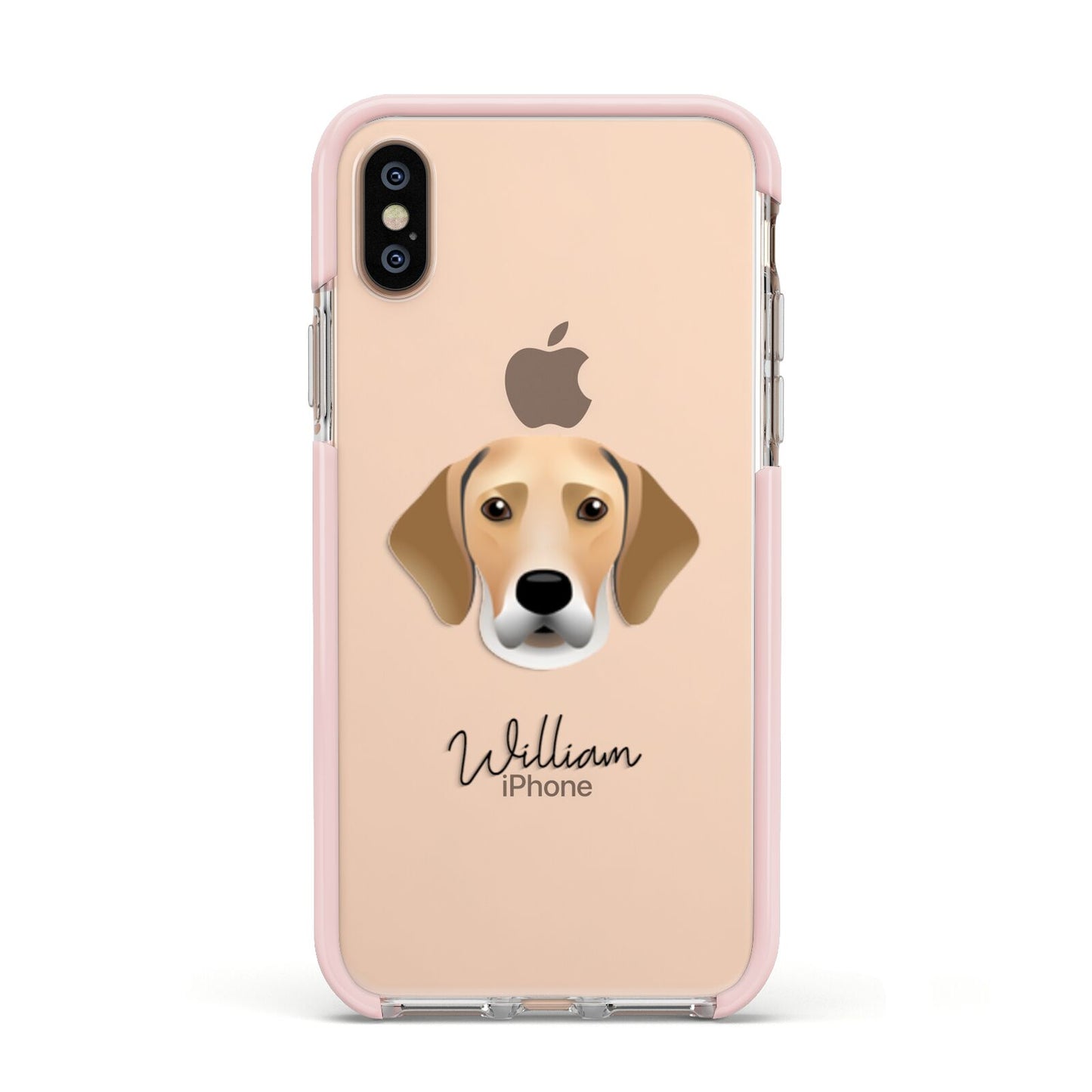Harrier Personalised Apple iPhone Xs Impact Case Pink Edge on Gold Phone