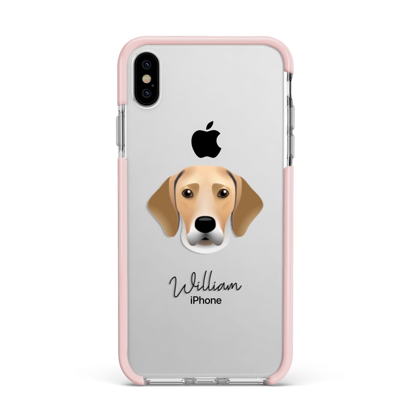 Harrier Personalised Apple iPhone Xs Max Impact Case Pink Edge on Silver Phone