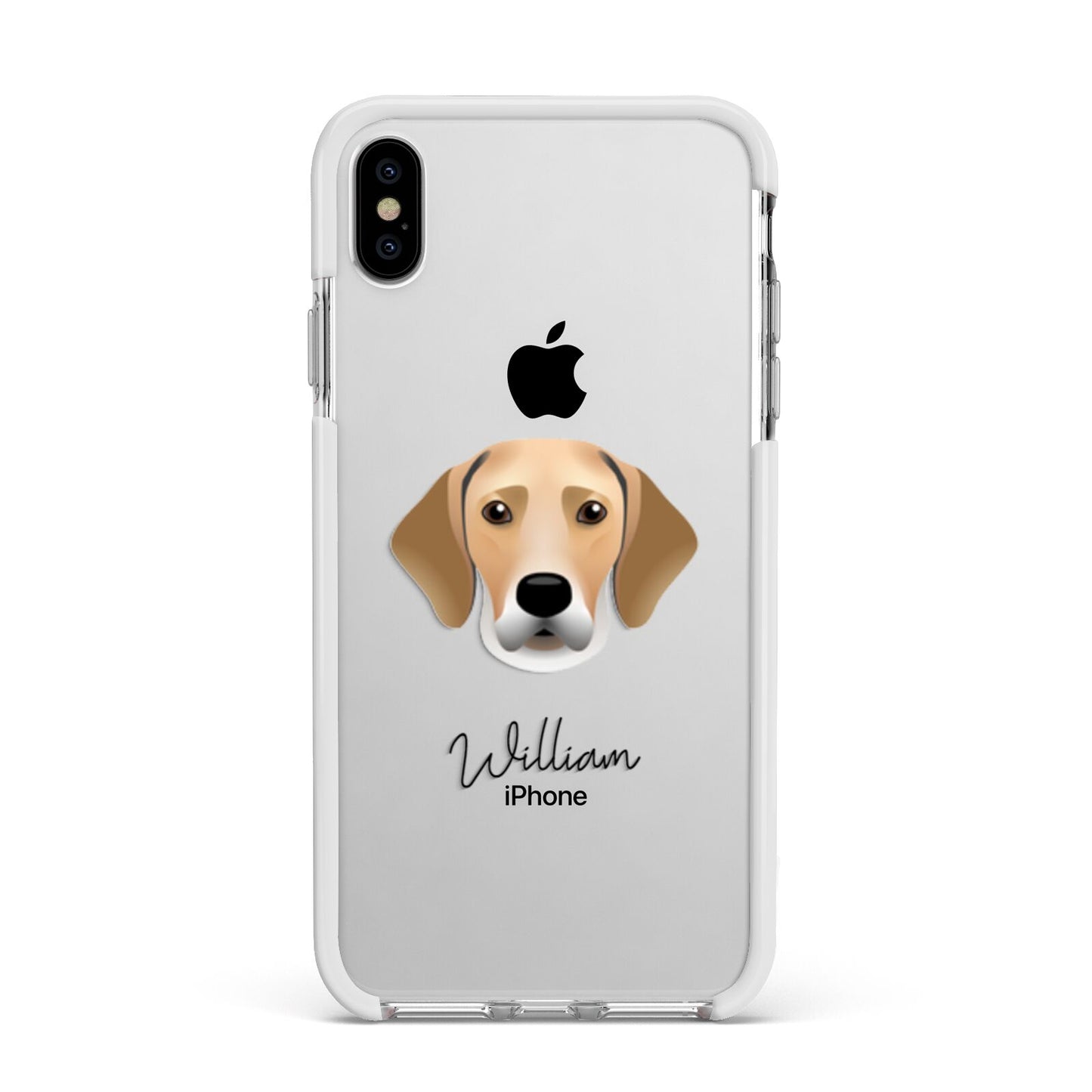 Harrier Personalised Apple iPhone Xs Max Impact Case White Edge on Silver Phone