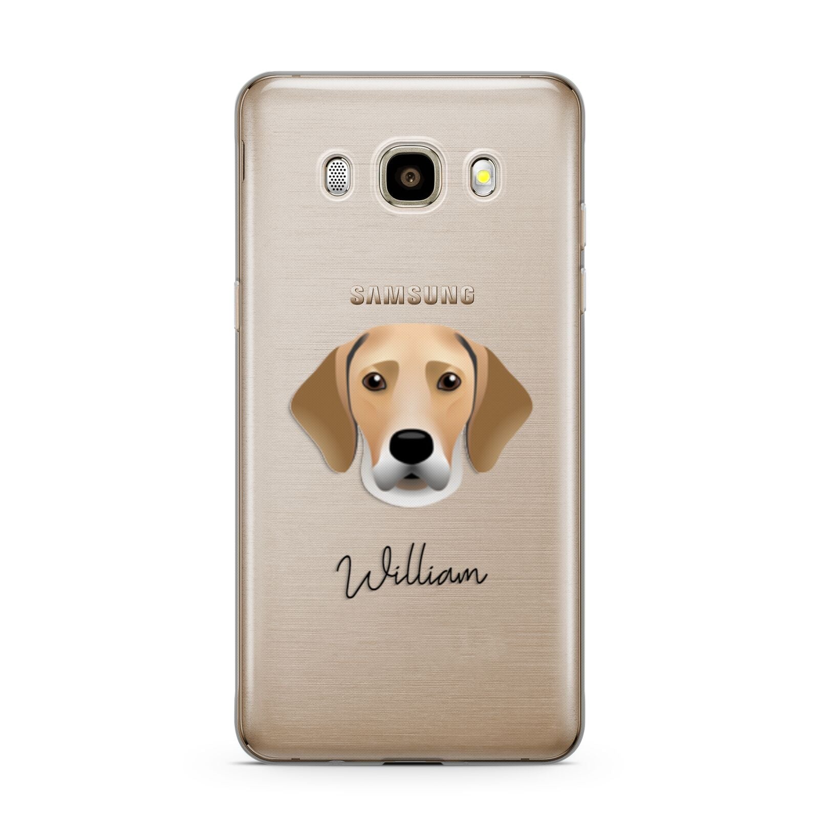 Harrier Personalised Samsung Galaxy J7 2016 Case on gold phone