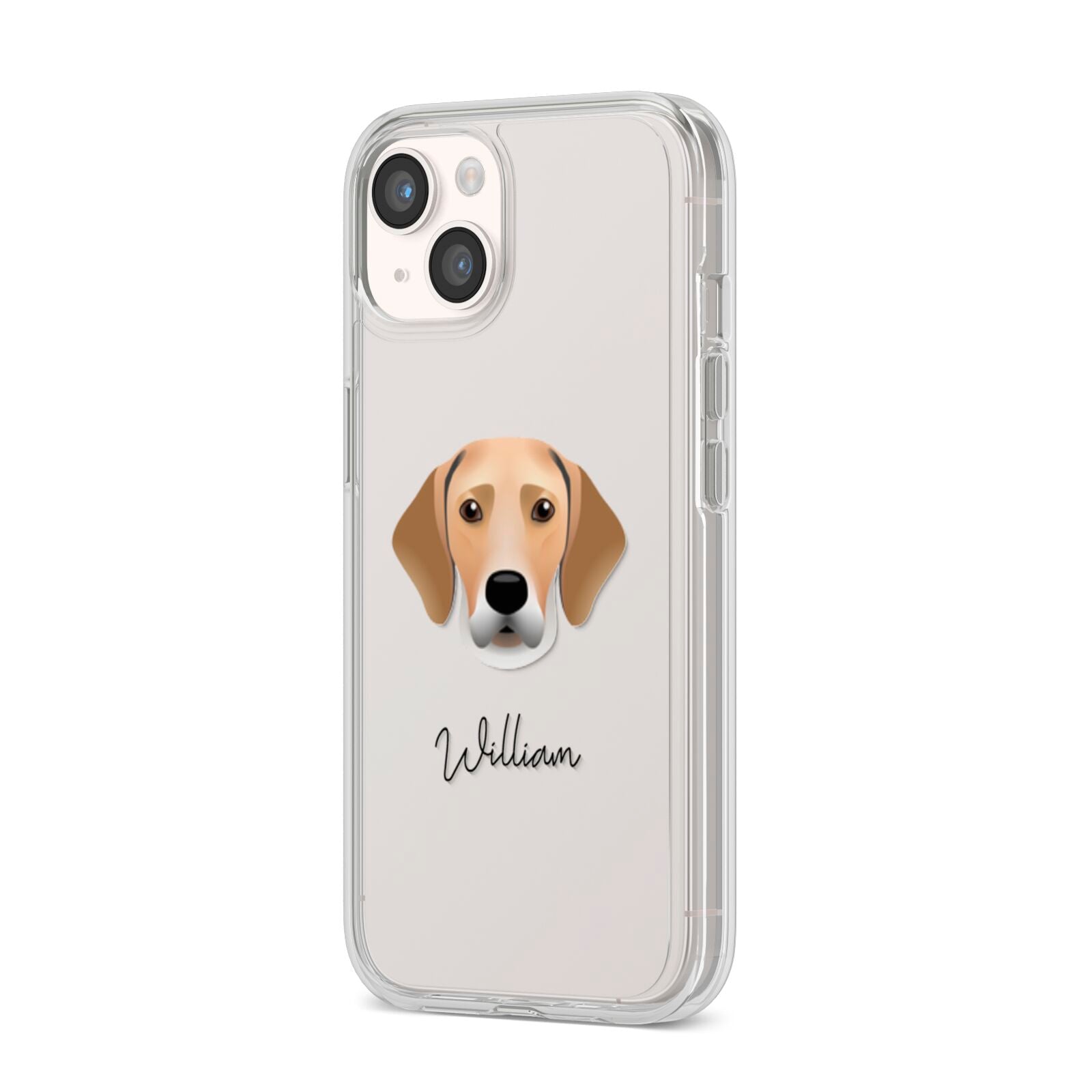 Harrier Personalised iPhone 14 Clear Tough Case Starlight Angled Image