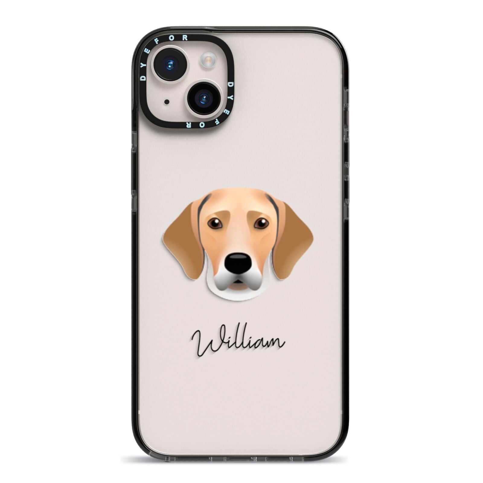 Harrier Personalised iPhone 14 Plus Black Impact Case on Silver phone