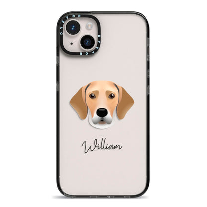 Harrier Personalised iPhone 14 Plus Black Impact Case on Silver phone