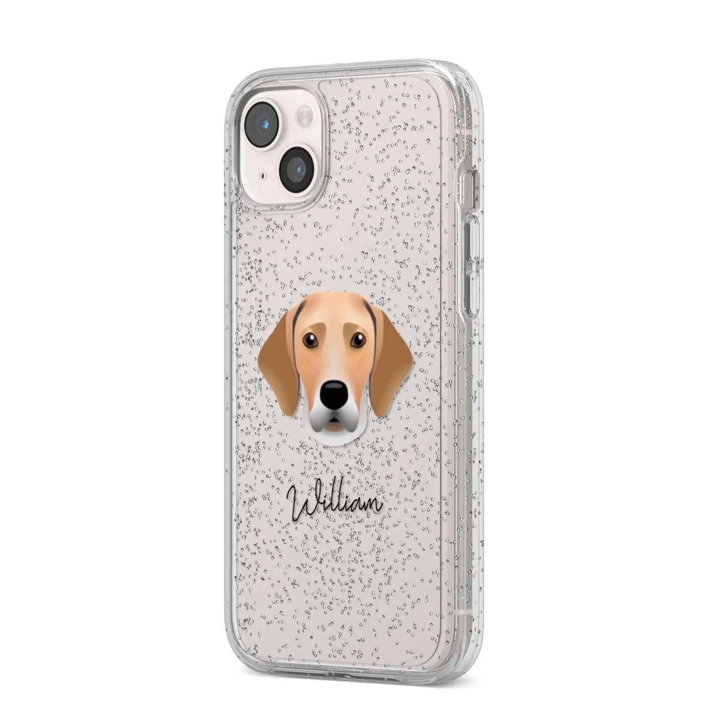 Harrier Personalised iPhone 14 Plus Glitter Tough Case Starlight Angled Image