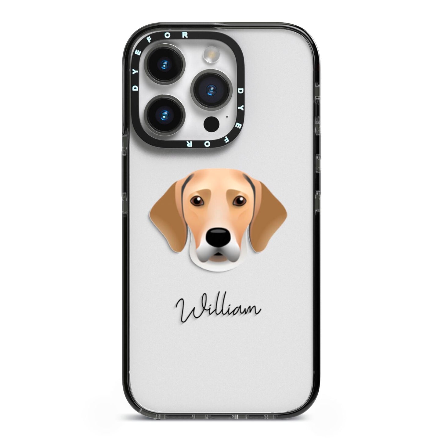 Harrier Personalised iPhone 14 Pro Black Impact Case on Silver phone