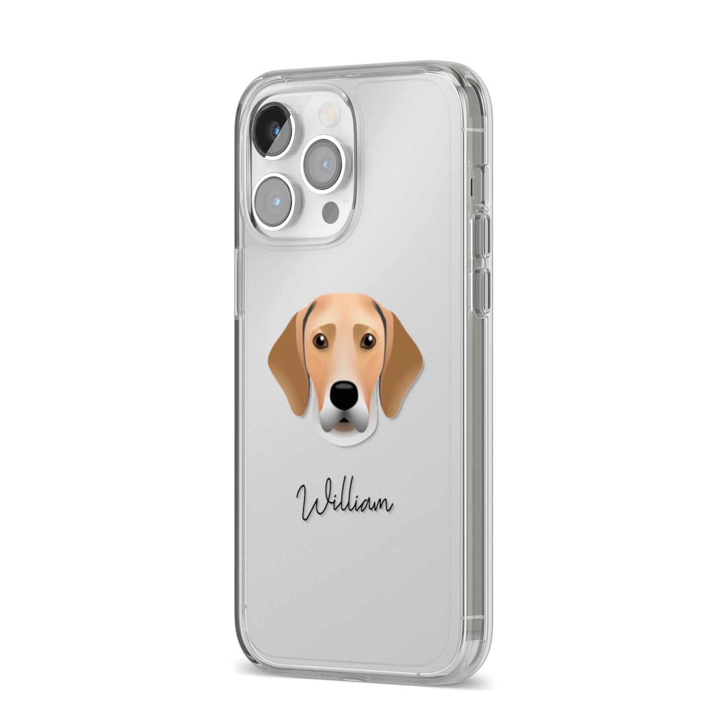 Harrier Personalised iPhone 14 Pro Max Clear Tough Case Silver Angled Image