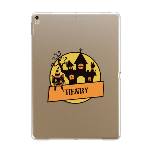 Haunted House Silhouette Custom Apple iPad Gold Case