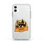 Haunted House Silhouette Custom Apple iPhone 11 in White with White Impact Case
