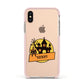 Haunted House Silhouette Custom Apple iPhone Xs Impact Case Pink Edge on Gold Phone