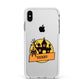 Haunted House Silhouette Custom Apple iPhone Xs Max Impact Case White Edge on Silver Phone