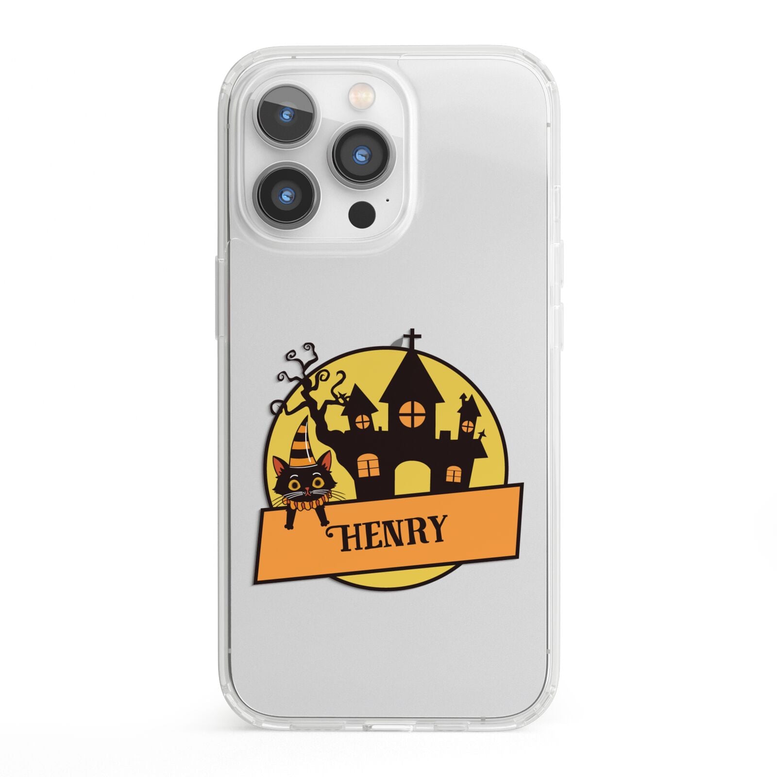 Haunted House Silhouette Custom iPhone 13 Pro Clear Bumper Case