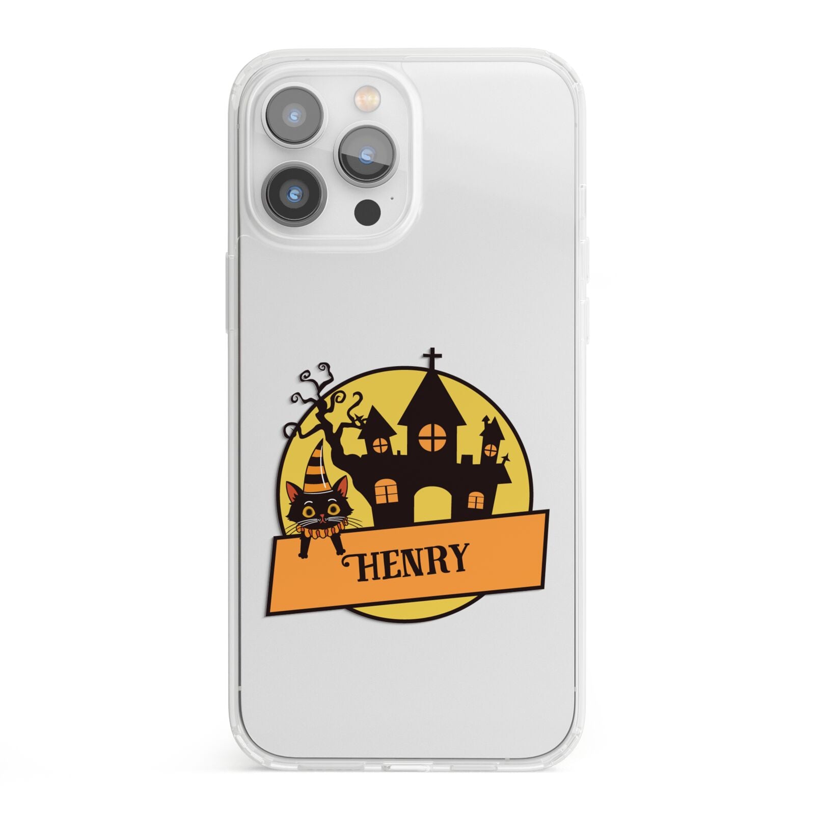 Haunted House Silhouette Custom iPhone 13 Pro Max Clear Bumper Case