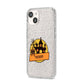 Haunted House Silhouette Custom iPhone 14 Glitter Tough Case Starlight Angled Image