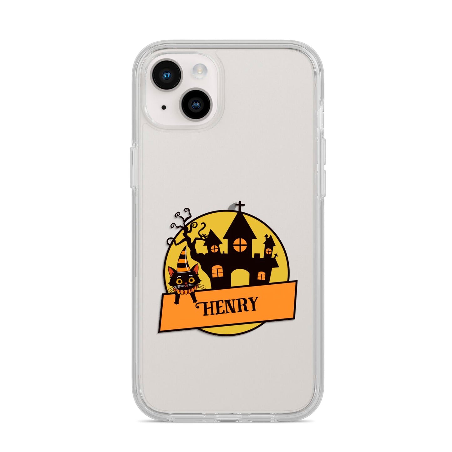 Haunted House Silhouette Custom iPhone 14 Plus Clear Tough Case Starlight