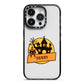 Haunted House Silhouette Custom iPhone 14 Pro Black Impact Case on Silver phone