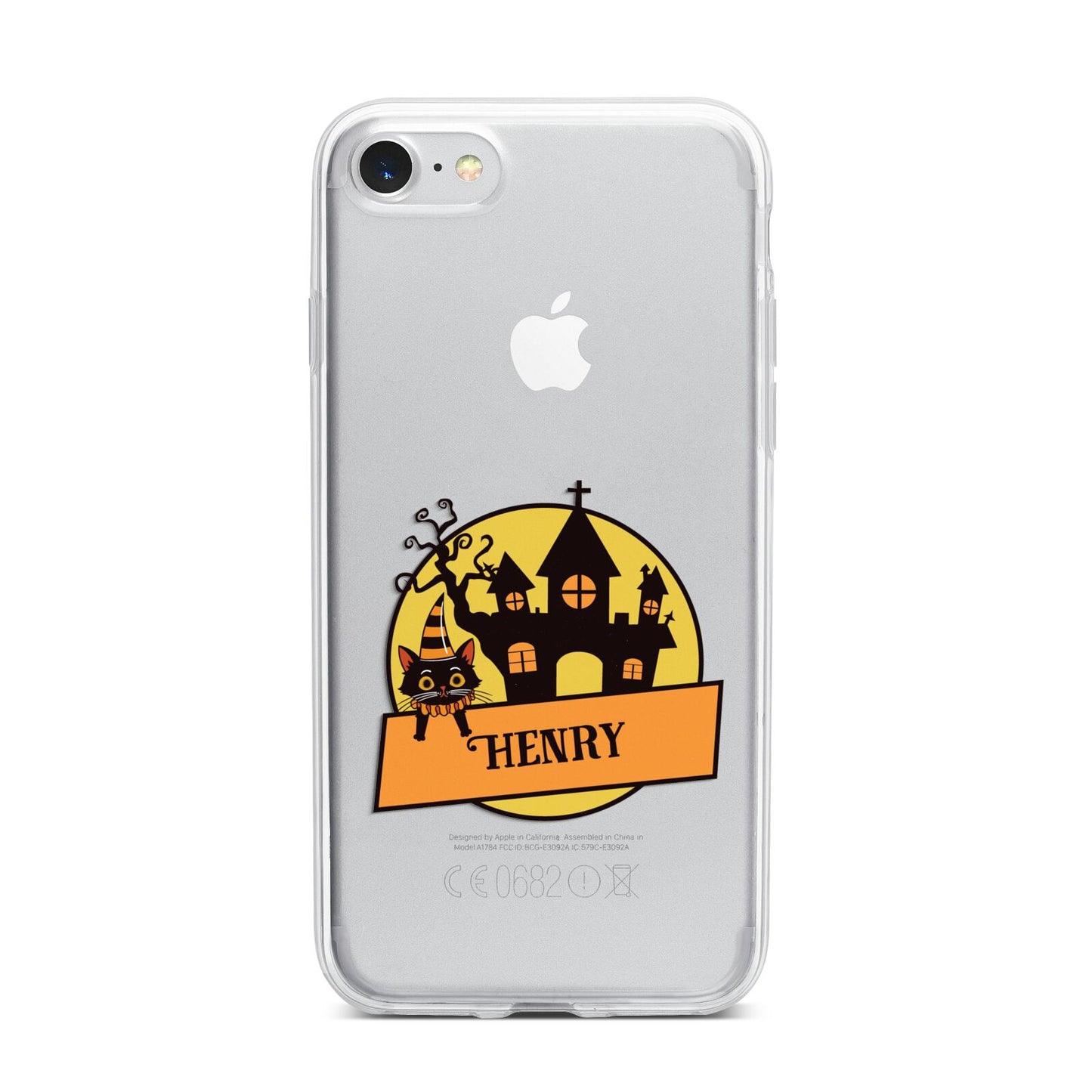 Haunted House Silhouette Custom iPhone 7 Bumper Case on Silver iPhone