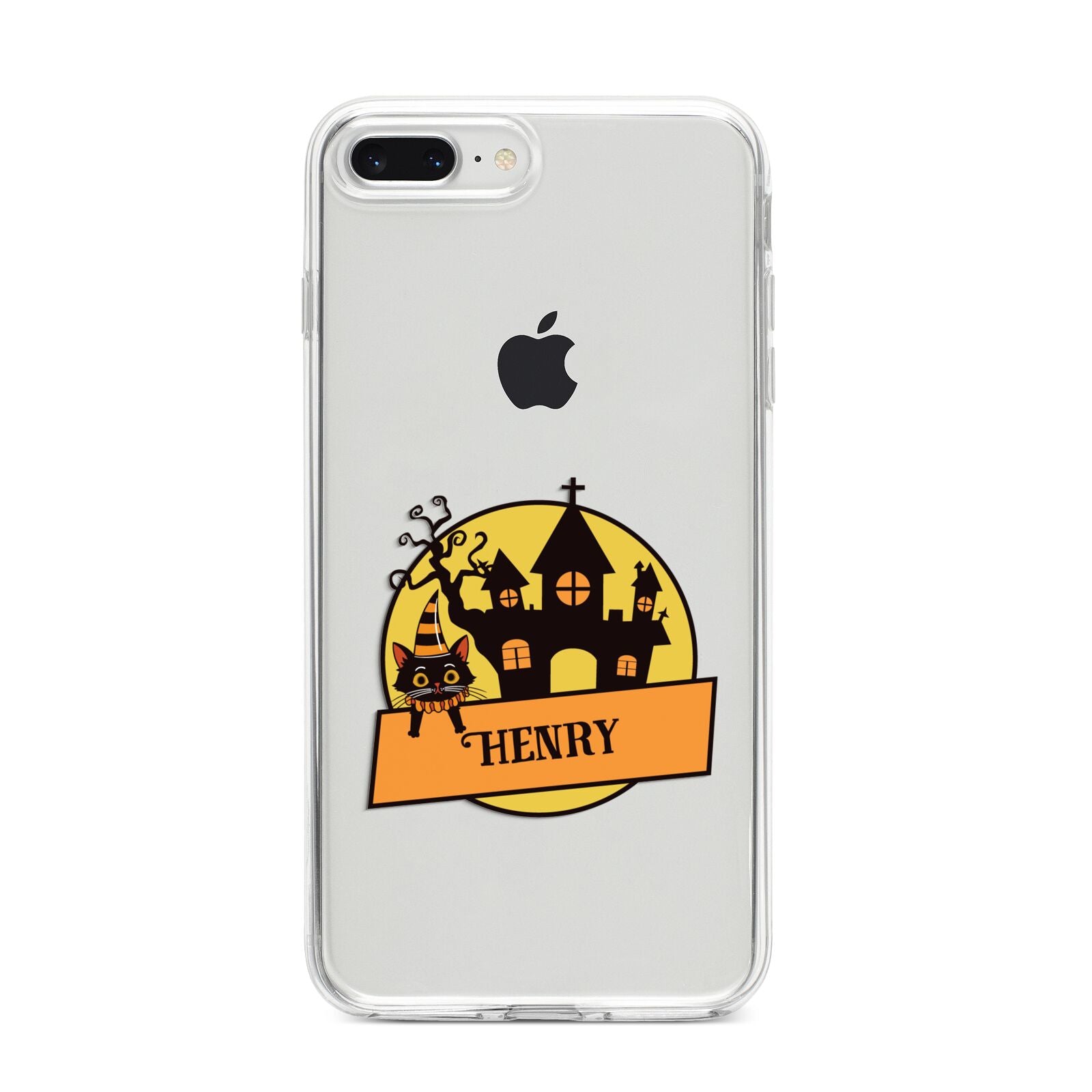 Haunted House Silhouette Custom iPhone 8 Plus Bumper Case on Silver iPhone