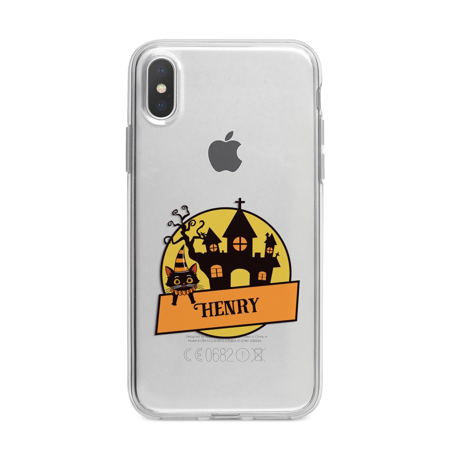 Haunted House Silhouette Custom iPhone X Bumper Case on Silver iPhone Alternative Image 1