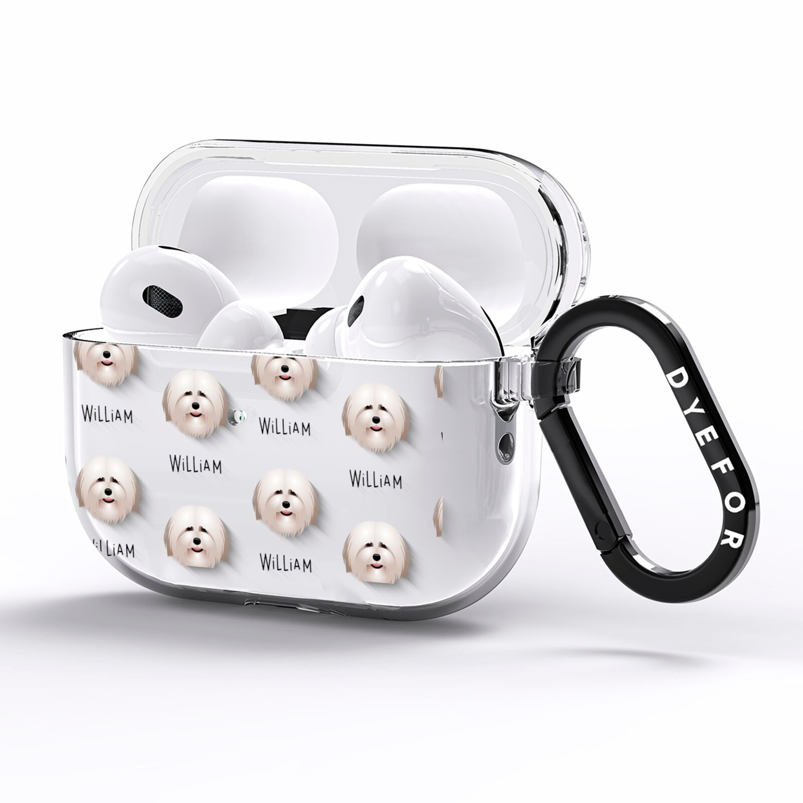 Havanese Icon with Name AirPods Pro Clear Case Side Image