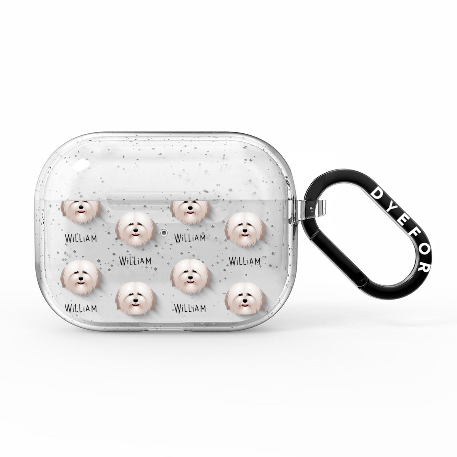 Havanese Icon with Name AirPods Pro Glitter Case