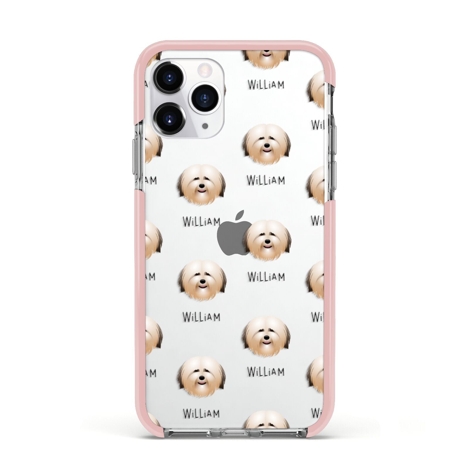 Havanese Icon with Name Apple iPhone 11 Pro in Silver with Pink Impact Case