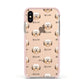 Havanese Icon with Name Apple iPhone Xs Impact Case Pink Edge on Gold Phone