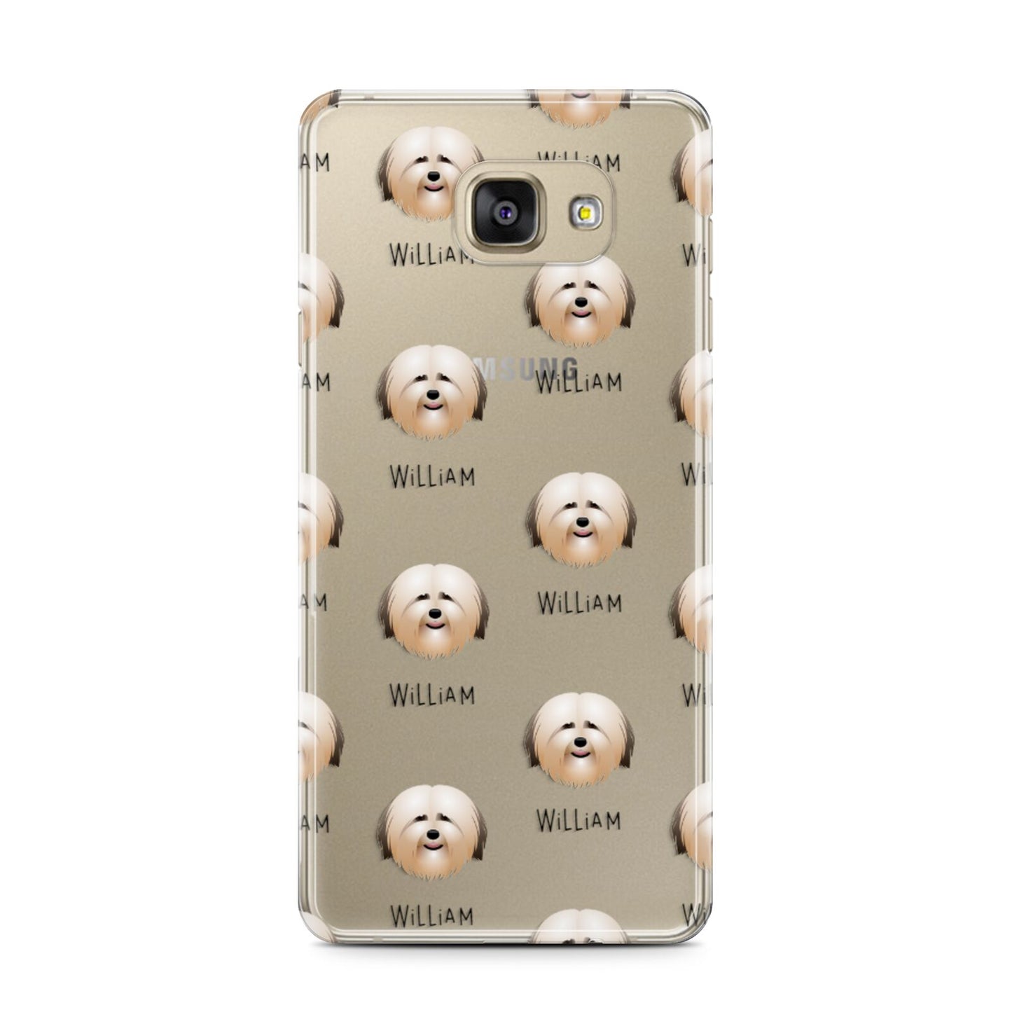 Havanese Icon with Name Samsung Galaxy A7 2016 Case on gold phone