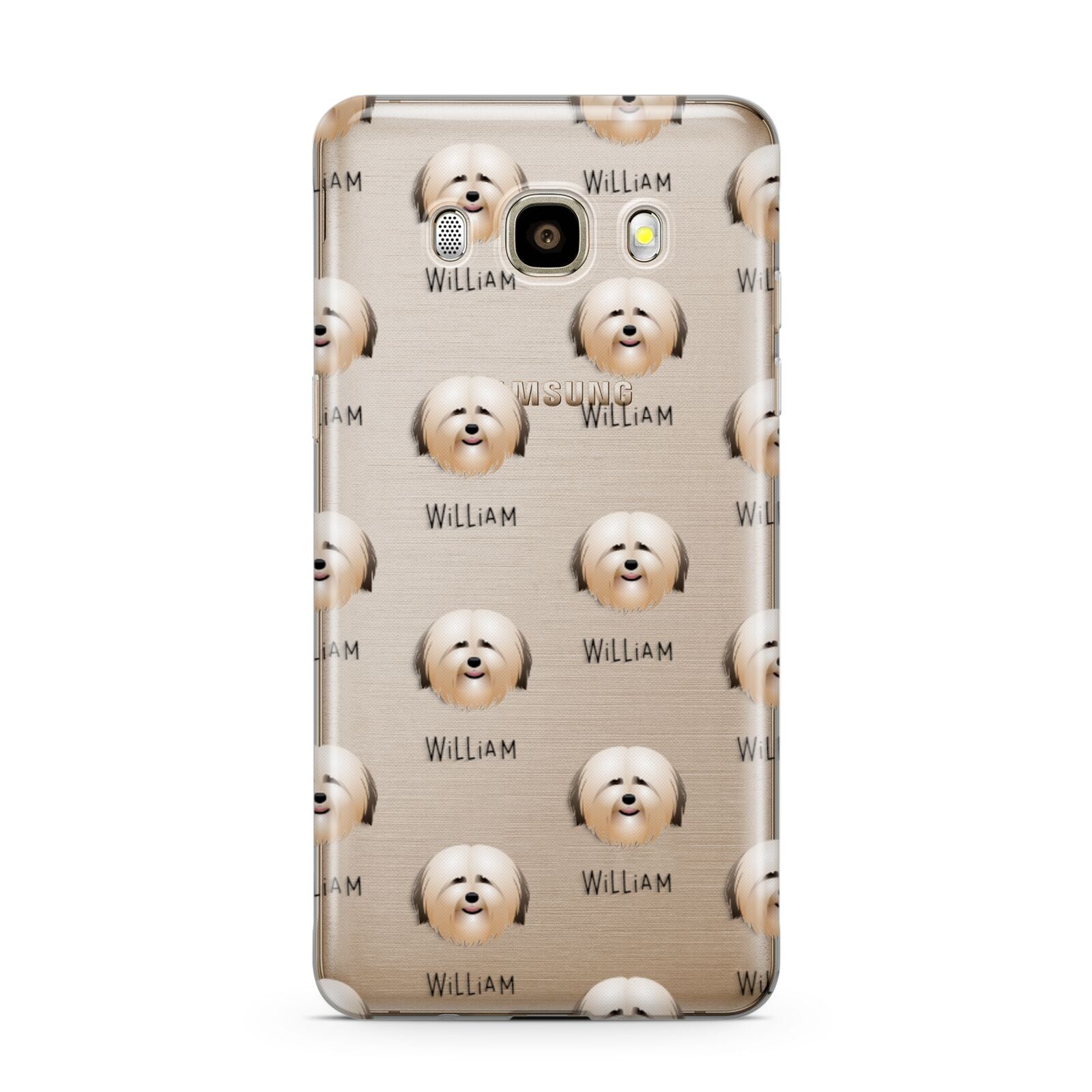 Havanese Icon with Name Samsung Galaxy J7 2016 Case on gold phone