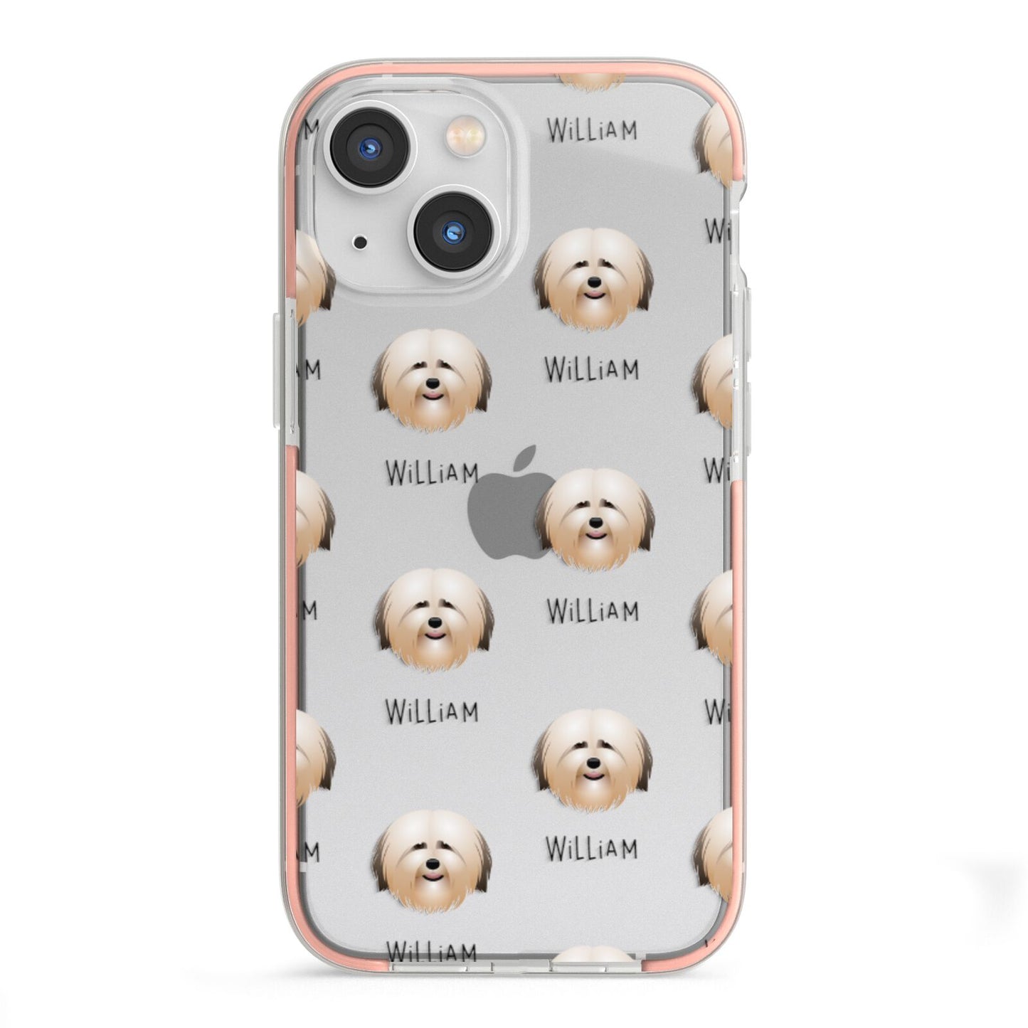Havanese Icon with Name iPhone 13 Mini TPU Impact Case with Pink Edges