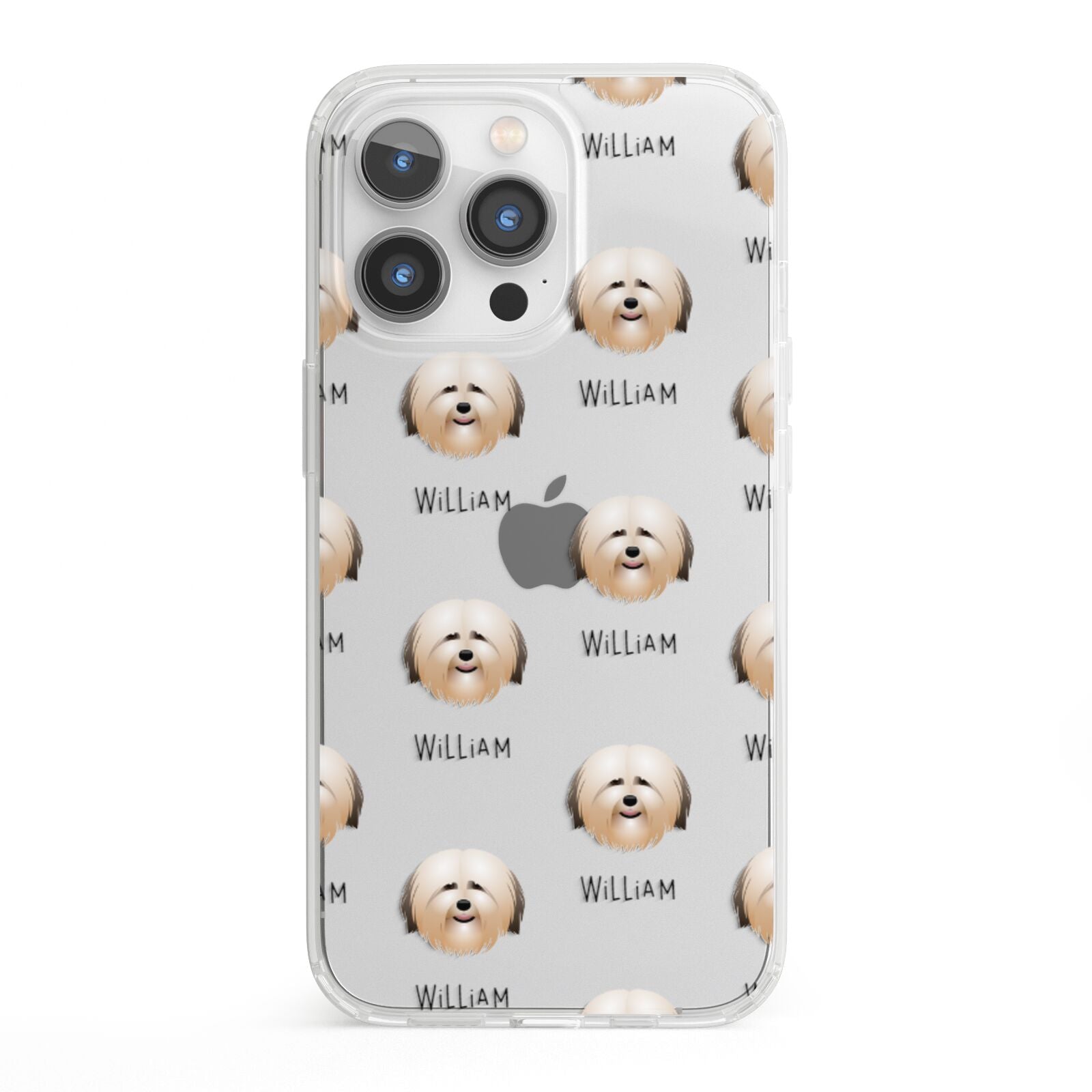 Havanese Icon with Name iPhone 13 Pro Clear Bumper Case