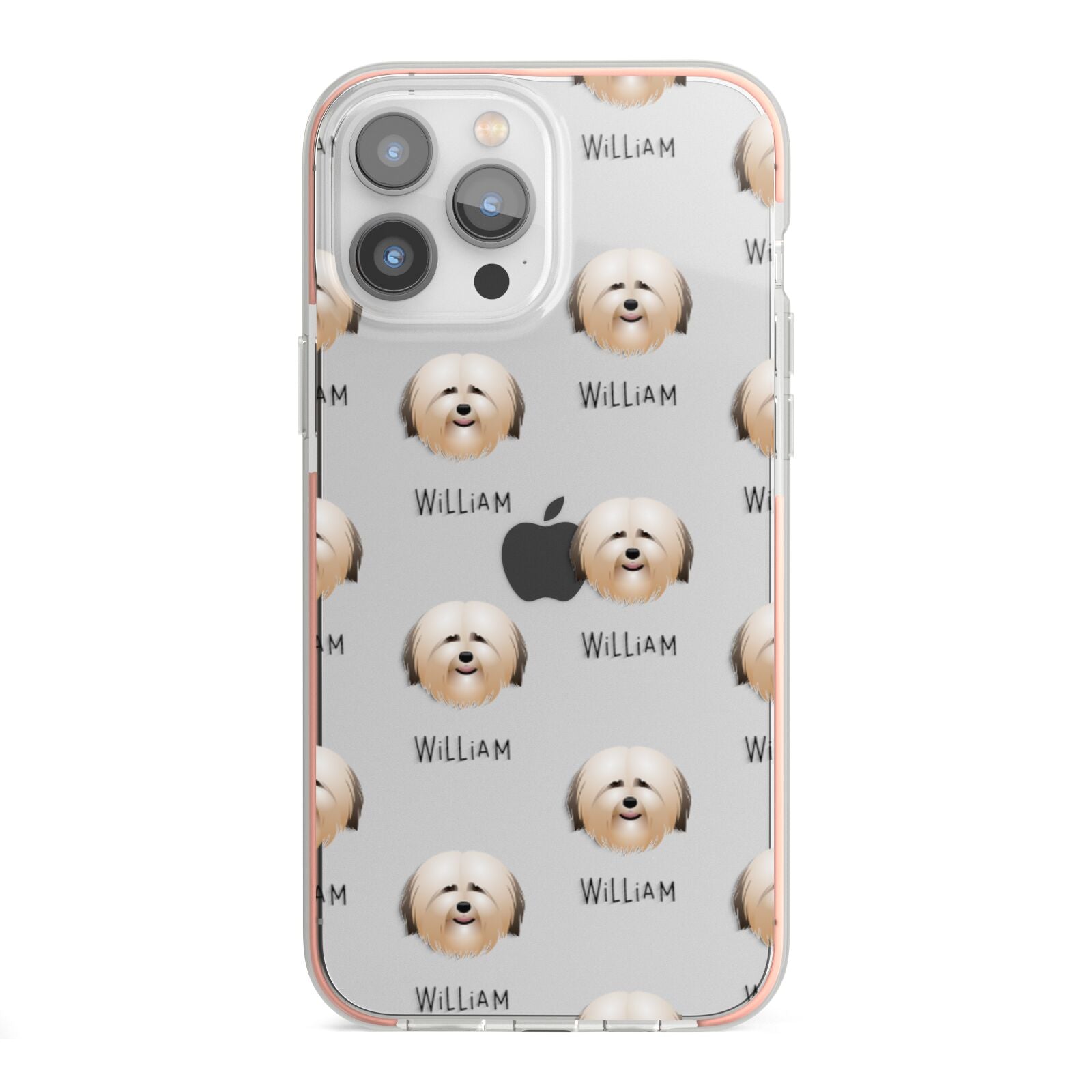 Havanese Icon with Name iPhone 13 Pro Max TPU Impact Case with Pink Edges