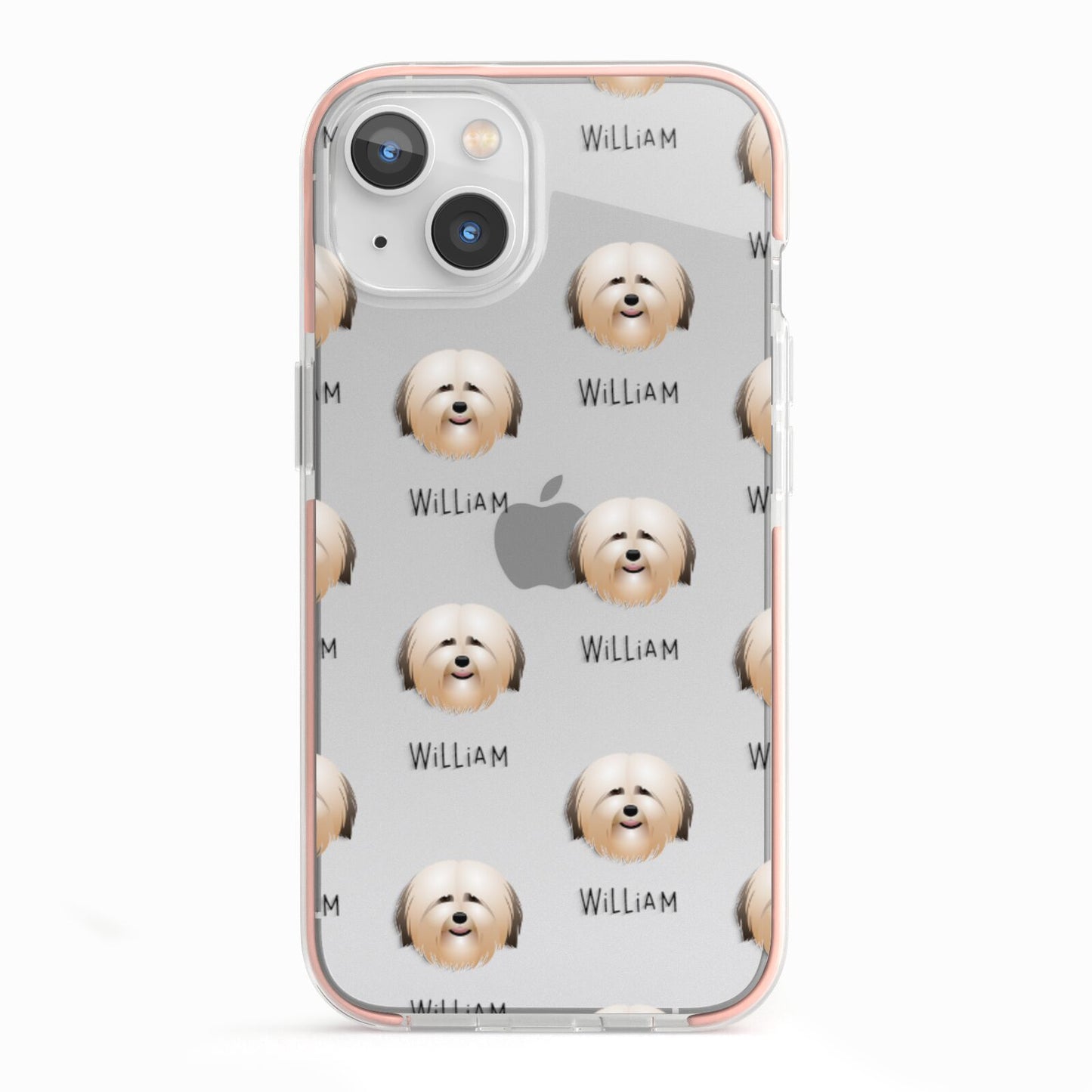 Havanese Icon with Name iPhone 13 TPU Impact Case with Pink Edges