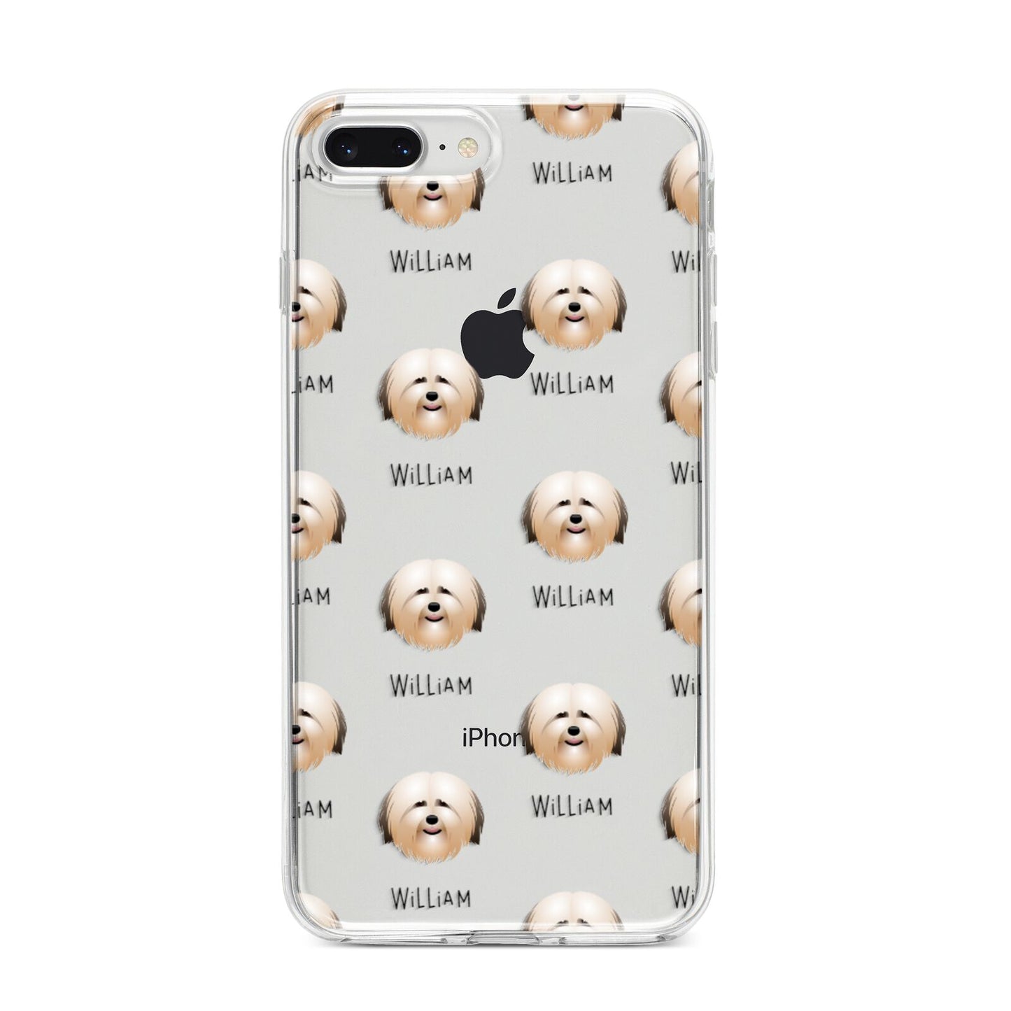 Havanese Icon with Name iPhone 8 Plus Bumper Case on Silver iPhone