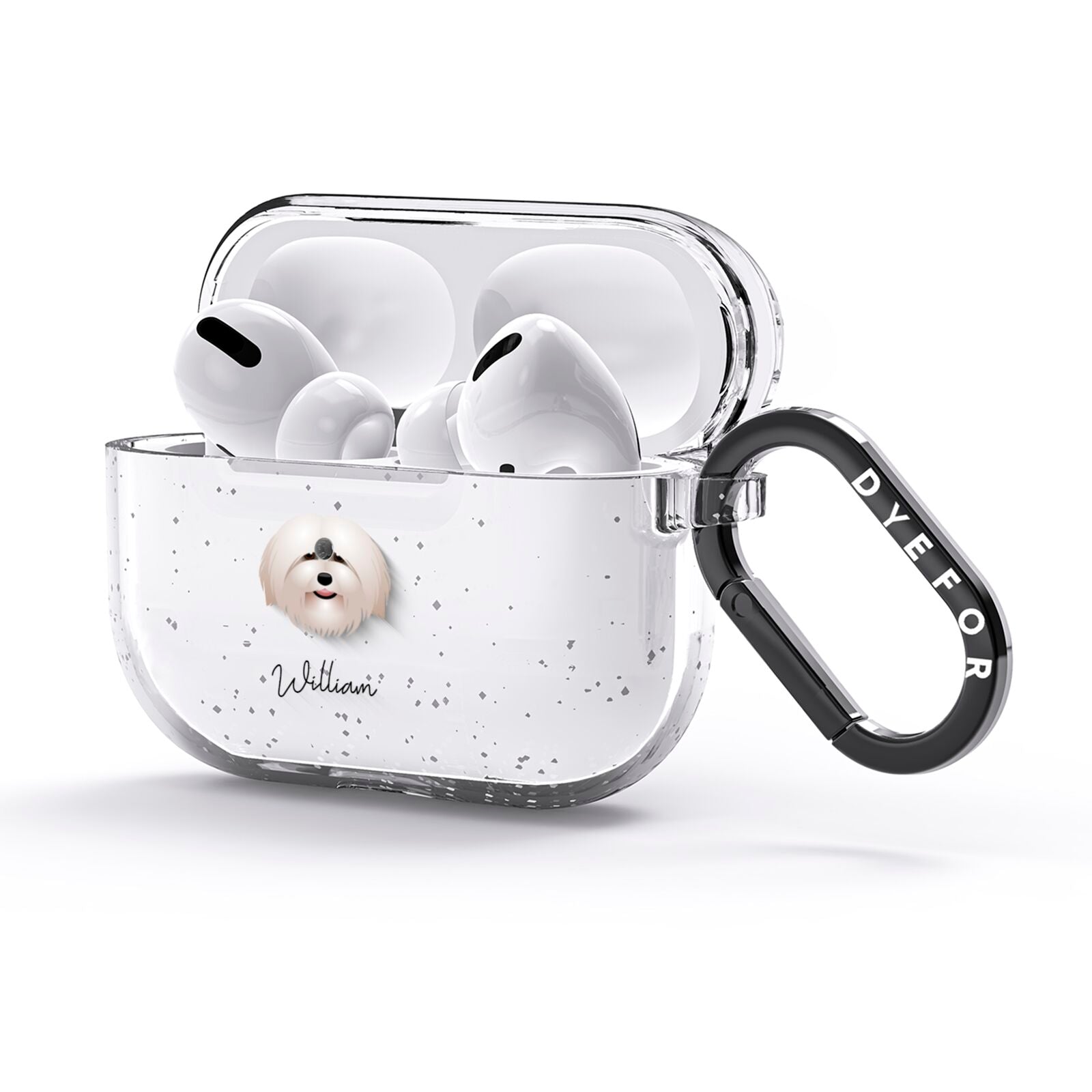 Havanese Personalised AirPods Glitter Case 3rd Gen Side Image
