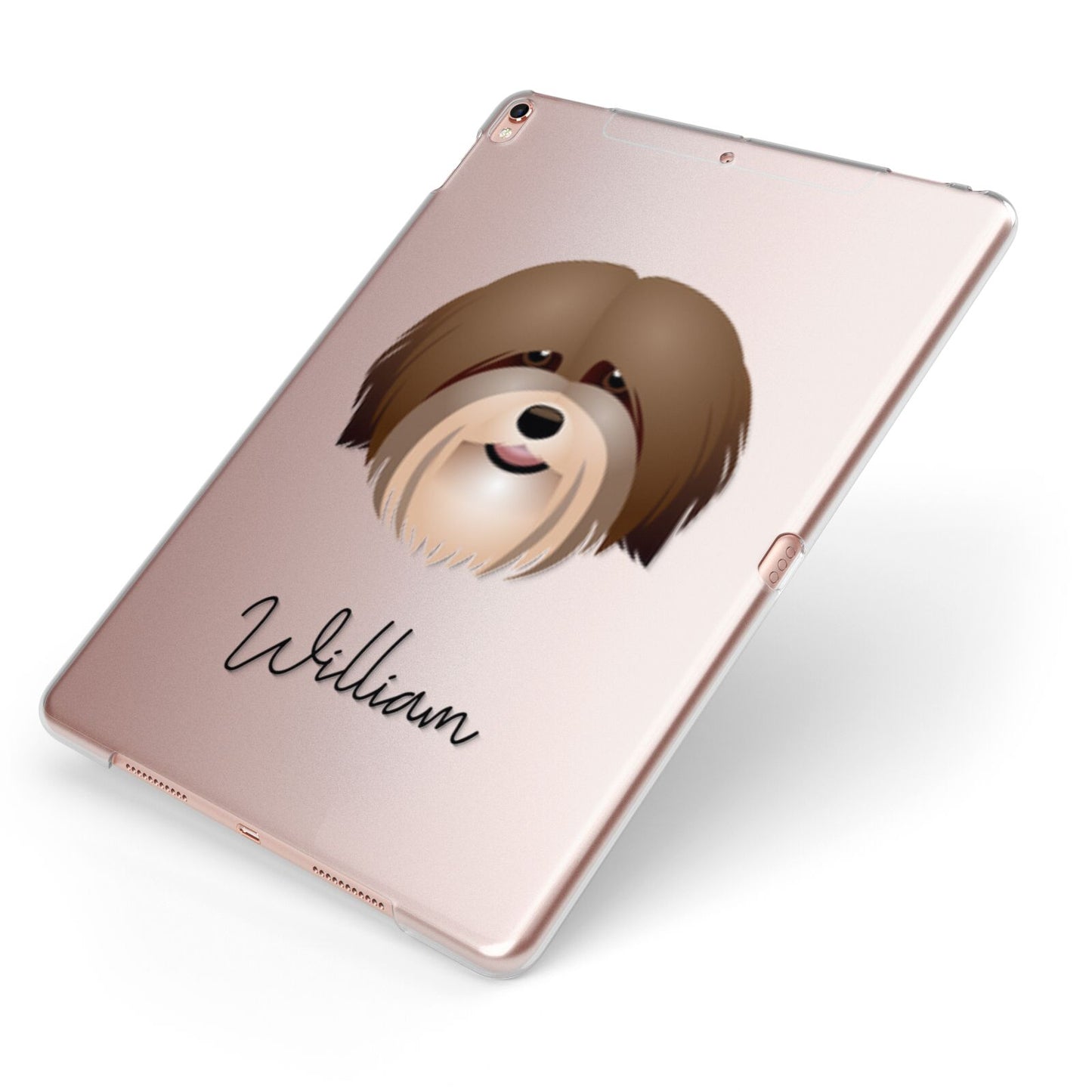 Havanese Personalised Apple iPad Case on Rose Gold iPad Side View