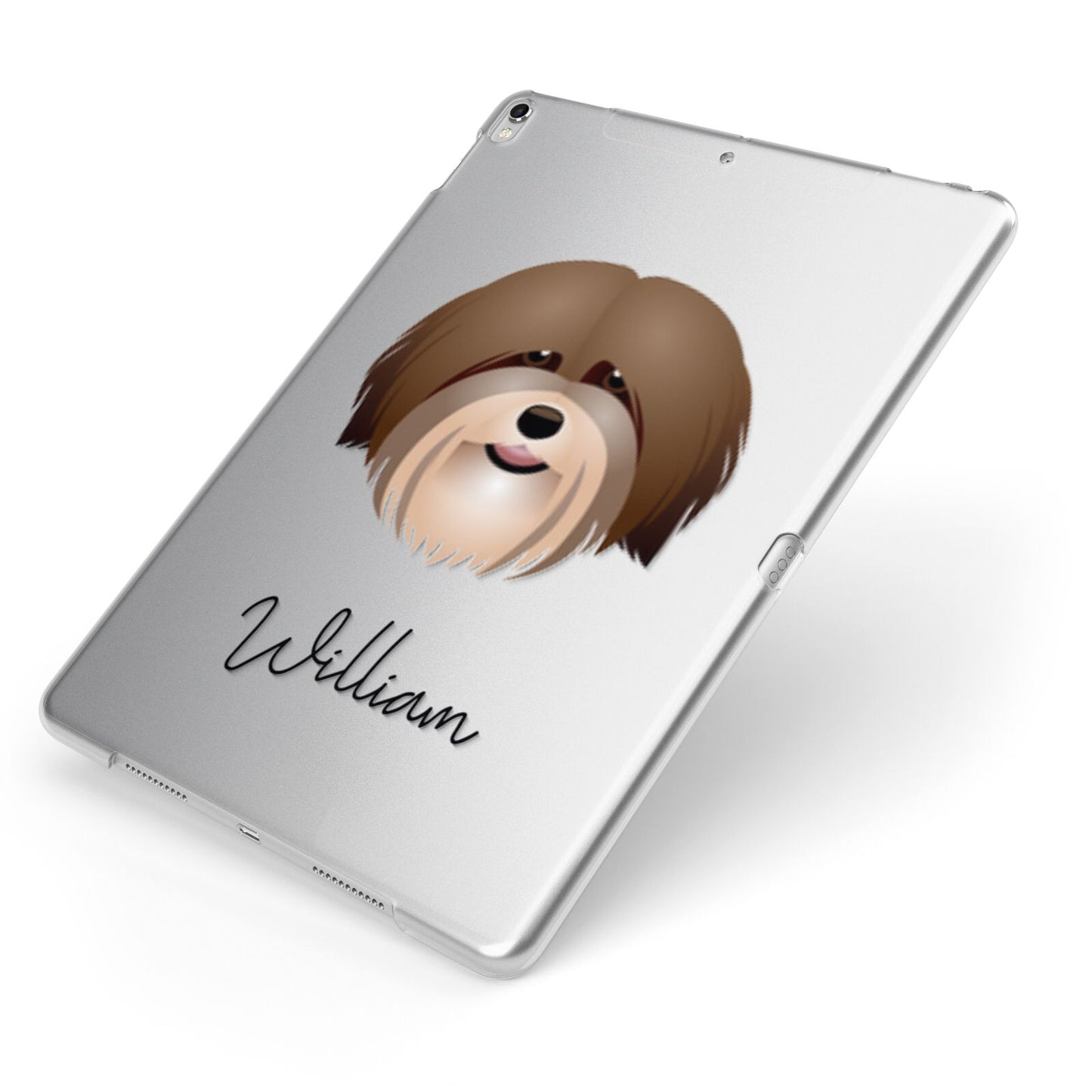 Havanese Personalised Apple iPad Case on Silver iPad Side View