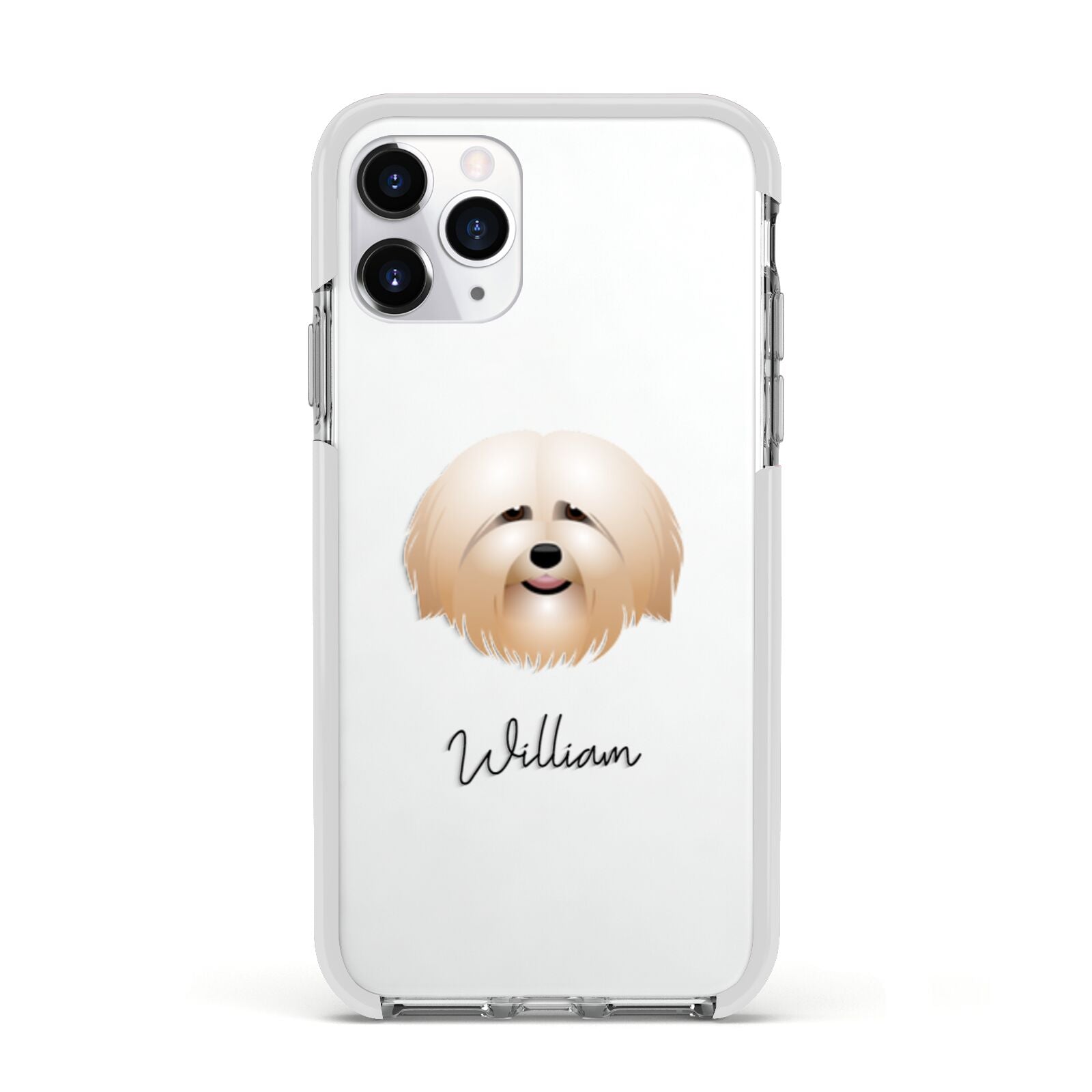 Havanese Personalised Apple iPhone 11 Pro in Silver with White Impact Case